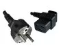 Preview: Power Cord CEE 7/7 to C19 90°, 1mm², VDE, black, length 1,80m